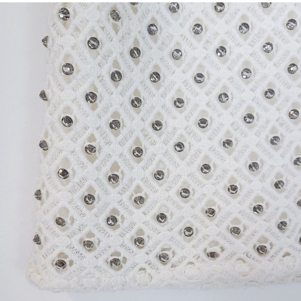 Zara cream / ivory / off white sequin embellished crochet mini skirt - Picture 2 of 4